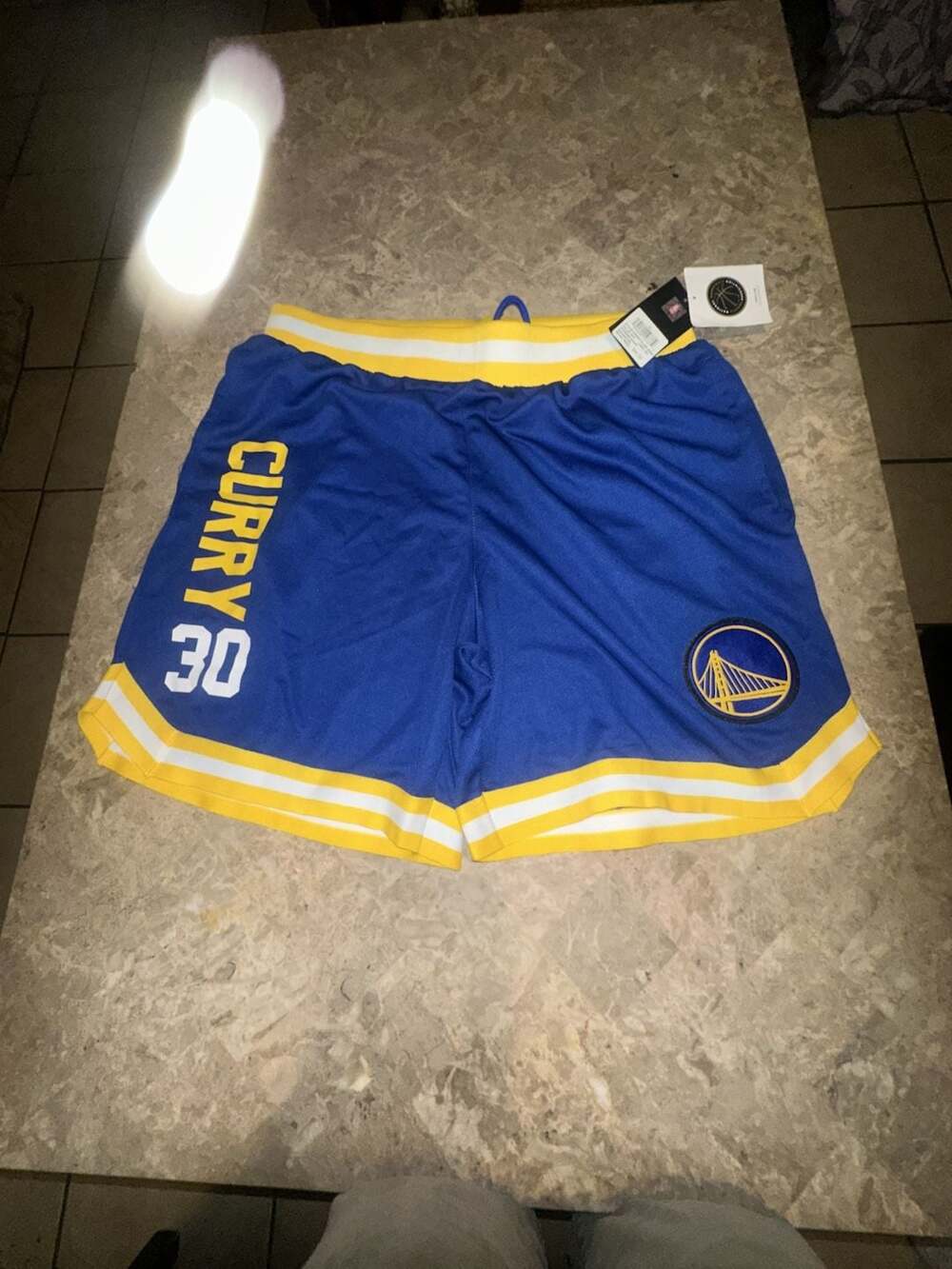 Golden State Warriors NBA UNK Men Curry #30 Basketball Shorts Royal Size XL, XXL